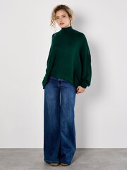 Apricot Green Soft Touch Mock Neck Oversized Top - Image 4 of 5