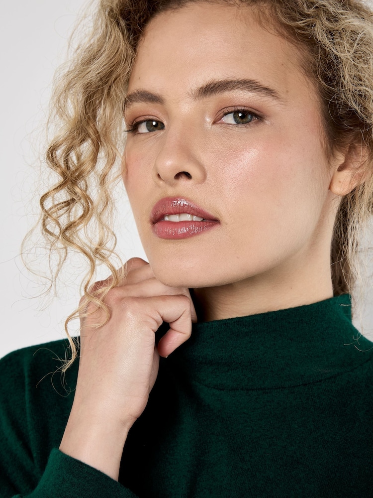 Apricot Green Soft Touch Mock Neck Oversized Top - Image 5 of 5 Apricot Green Soft Touch Mock Neck Oversized Top - Image 5 of 5