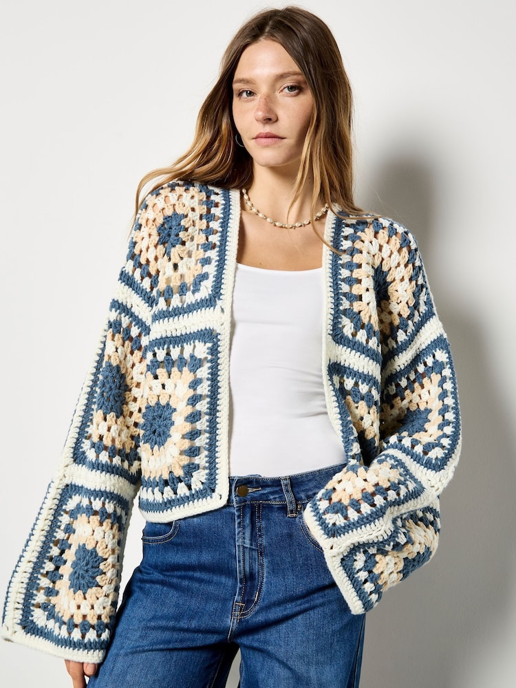 Apricot Cream Crochet Handknitted Cardigan - Image 1 of 4 Apricot Cream Crochet Handknitted Cardigan - Image 1 of 4