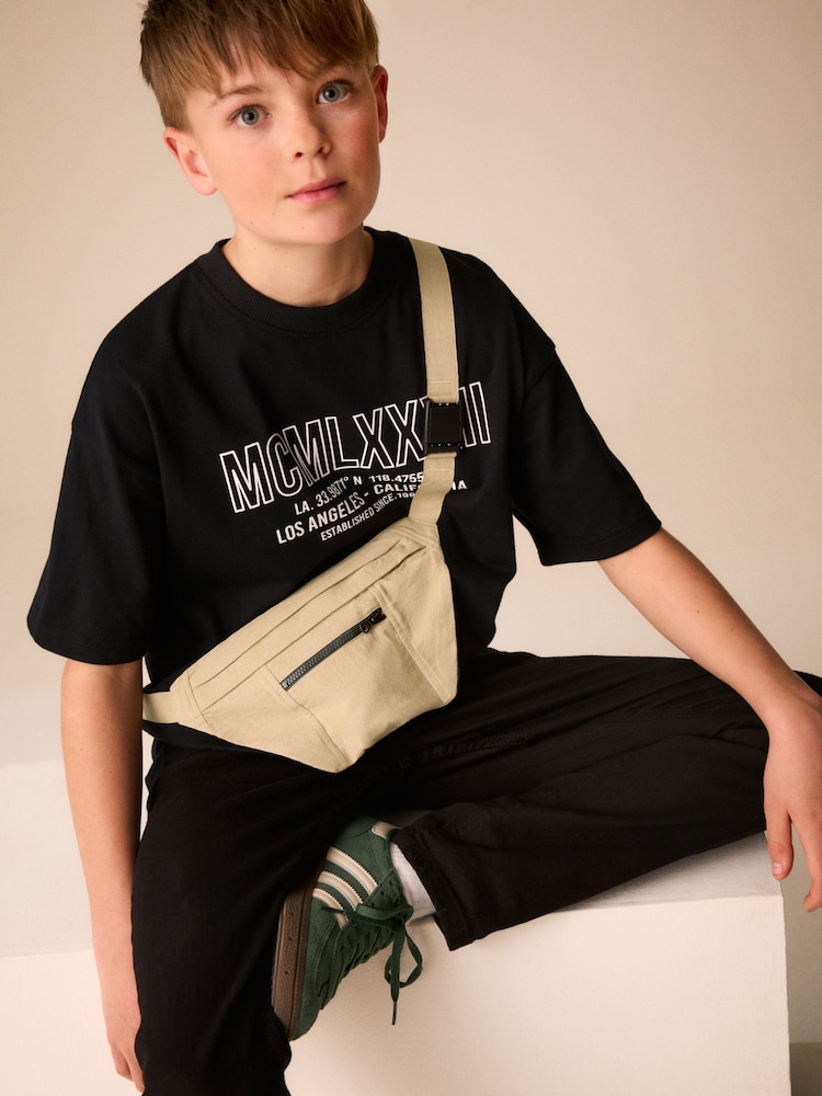 Black//Cement Bag Pocket Short Sleeve T-Shirt (3-16yrs) - Image 2 of 4