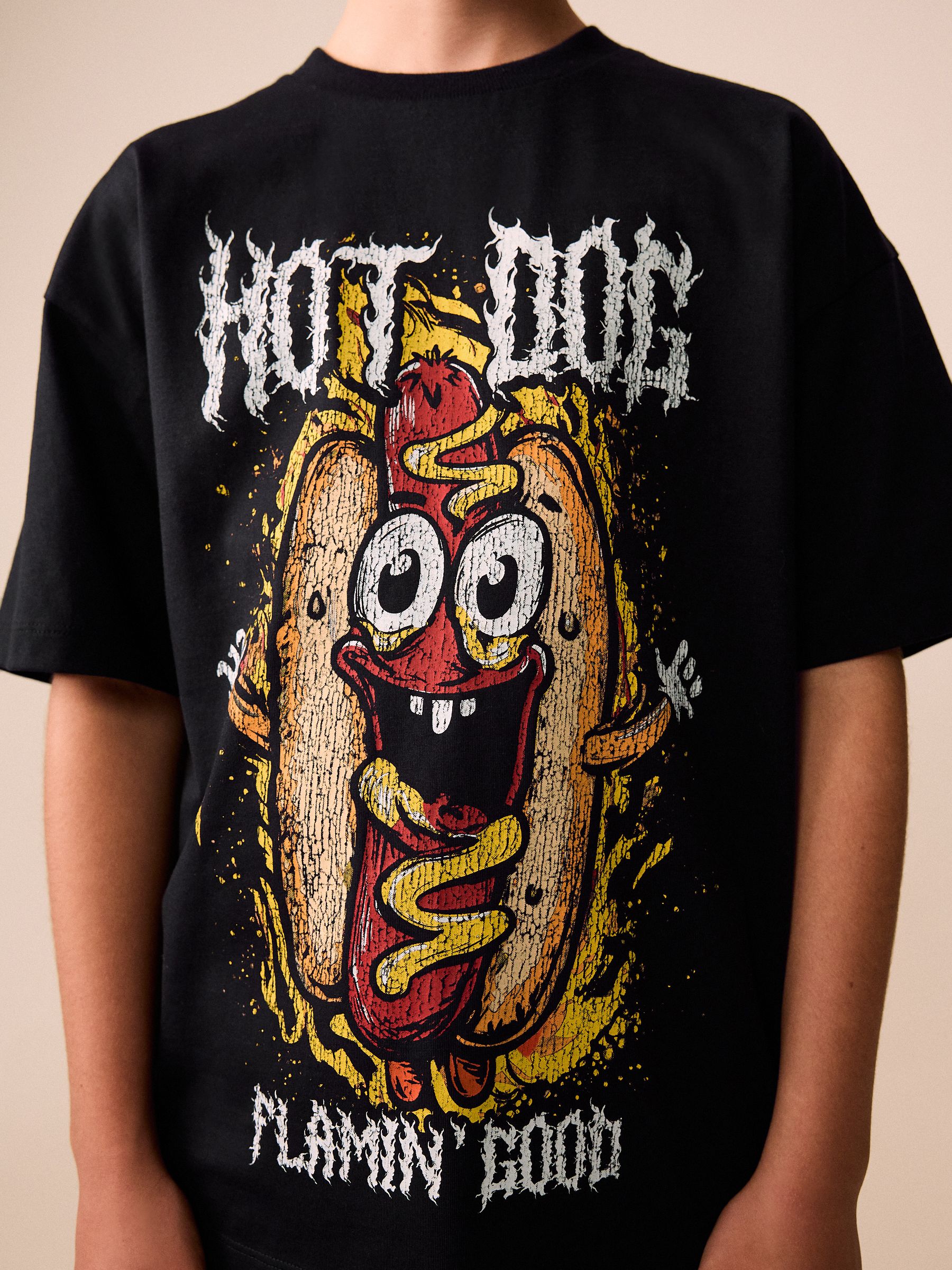 Next：日本 ブラック ホットドッグ - 半袖 グラフィック Tシャツ（3