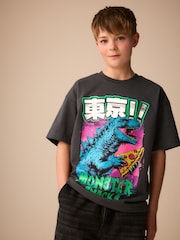 Charcoal Grey Pizza Short Sleeve Graphic T-Shirt (3-16yrs) - Image 1 of 4