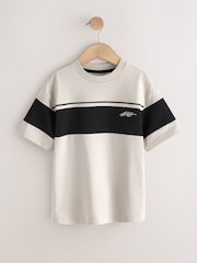 Cement/Black Colourblock Short Sleeve T-Shirt (3-16yrs) - Image 1 of 4