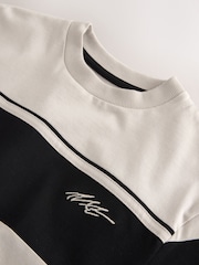 Cement/Black Colourblock Short Sleeve T-Shirt (3-16yrs) - Image 4 of 4