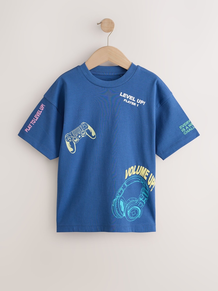Blue Gaming Short Sleeve Graphic T-Shirt (3-16yrs) - Image 1 of 4