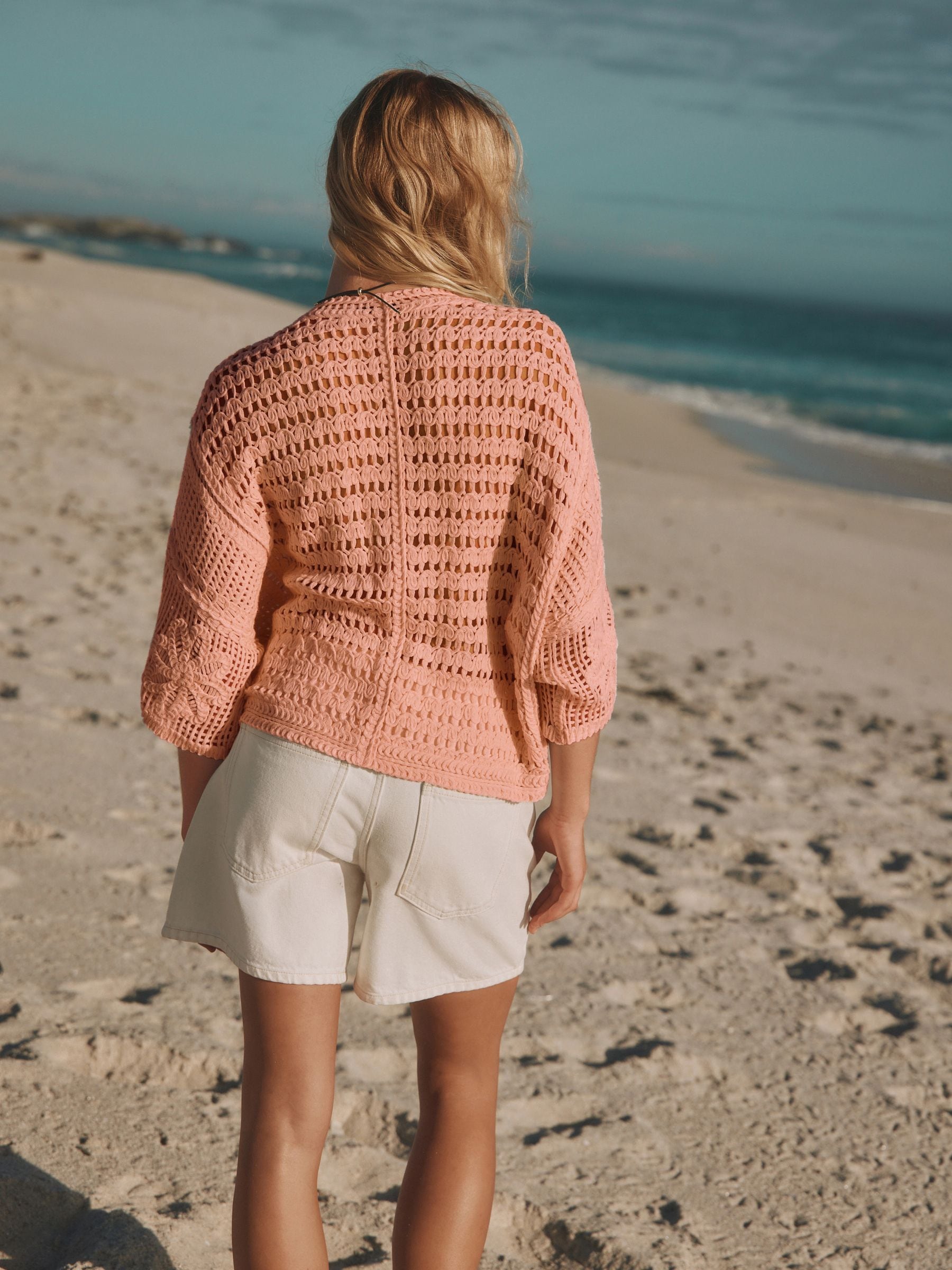 Buy Apricot Short Sleeve Crochet Cover-Up from Next USA
