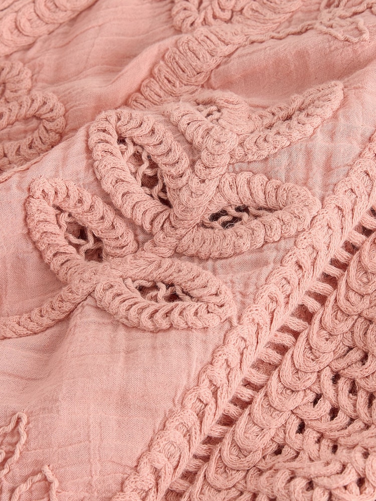 Apricot Short Sleeve Crochet Cover-Up - Image 3 of 3