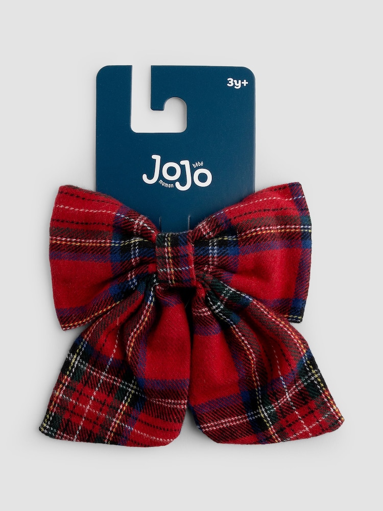 JoJo Maman Bébé Dark Red Large Tartan Bow - Image 2 of 4