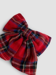 JoJo Maman Bébé Dark Red Large Tartan Bow - Image 3 of 4