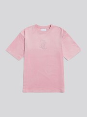 Juicy Couture Pink Velour Oversize T-Shirt - Image 5 of 7