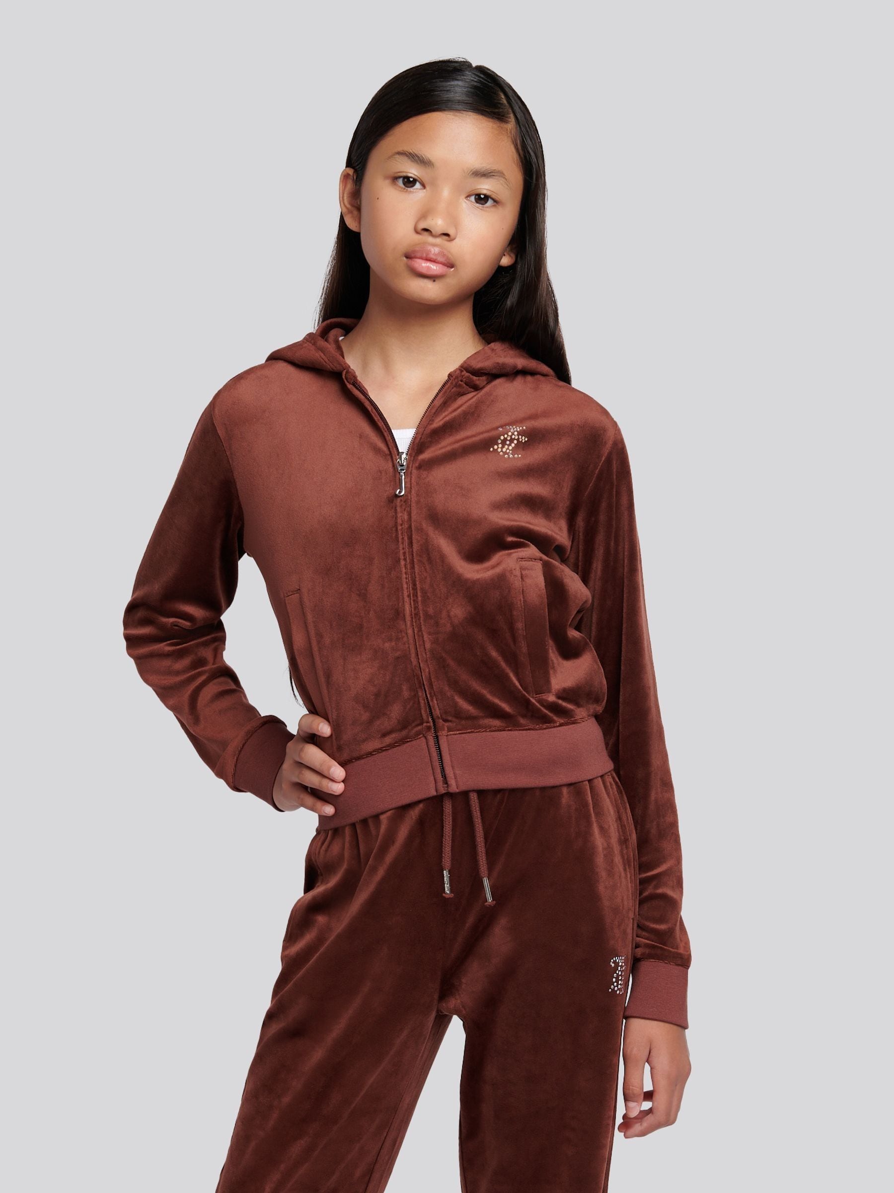 juicy Buy Juicy Couture Brown Zip Through Hoodie and Relaxed Joggers Set