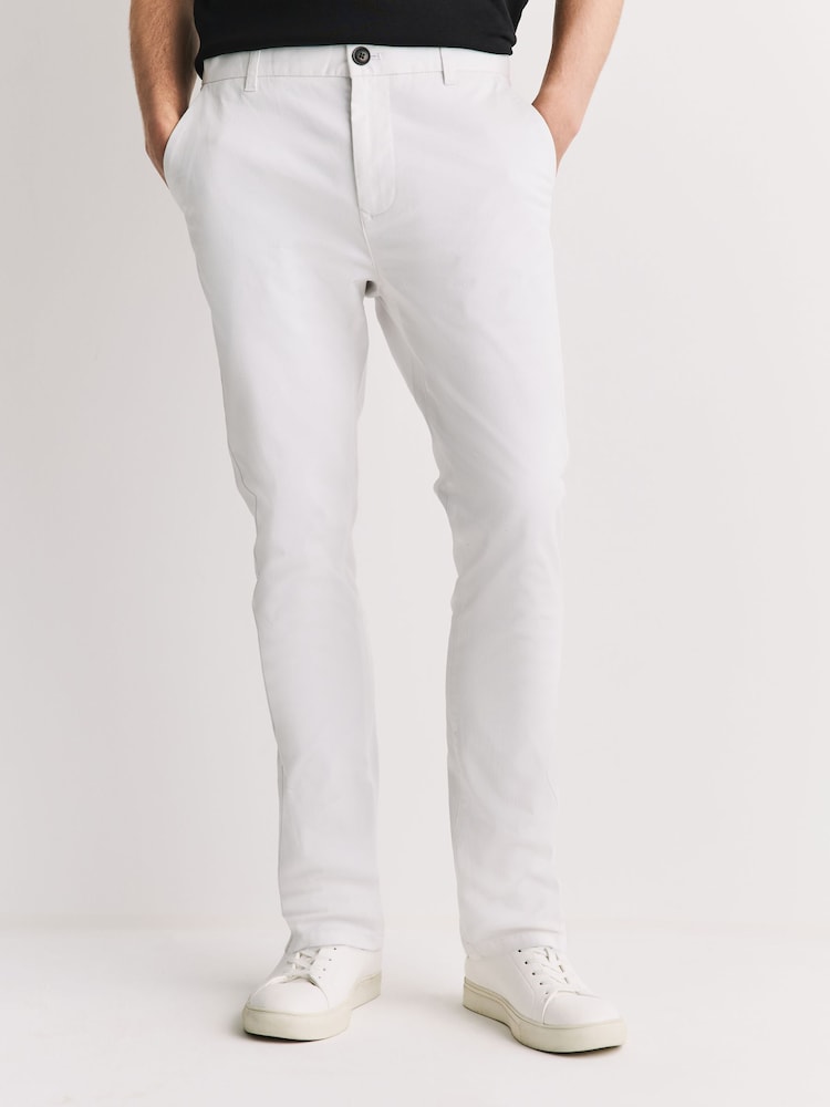 White Skinny Fit Stretch Chinos Trousers - Image 1 of 9