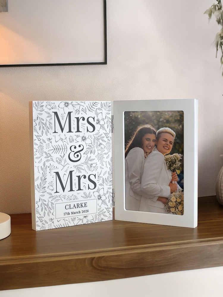 Personalised Wedding Wooden Hinged 6x4 Photo Frame by PMC - Image 2 of 4