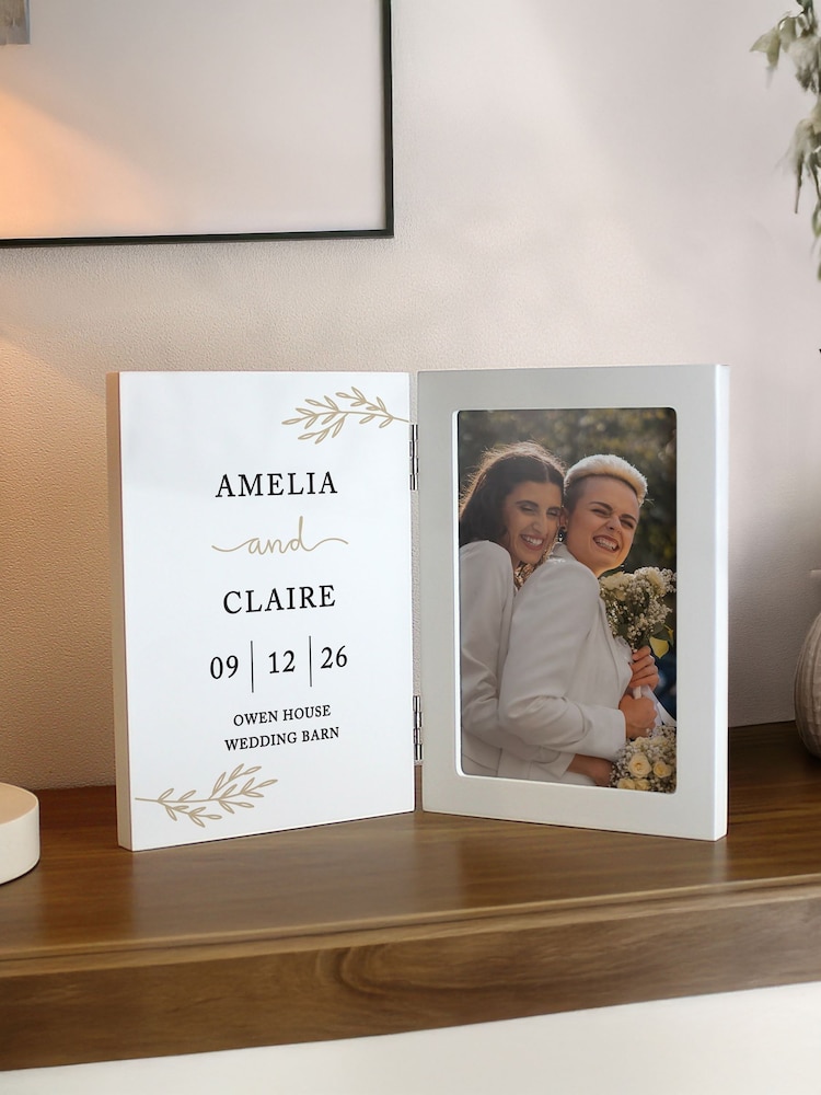 Personalised Anniversary Hinged 6x4 Photo Frame by PMC - Image 2 of 4