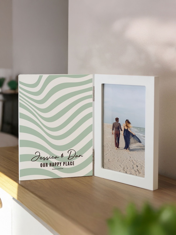 Personalised Wooden Hinged 6x4 Photo Frame by PMC - Image 4 of 4 Personalised Wooden Hinged 6x4 Photo Frame by PMC - Image 4 of 4