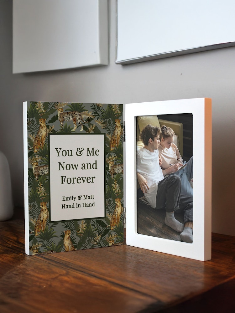 Personalised Leopard Print Hinged 6x4 Photo Frame by PMC - Image 4 of 4 Personalised Leopard Print Hinged 6x4 Photo Frame by PMC - Image 4 of 4