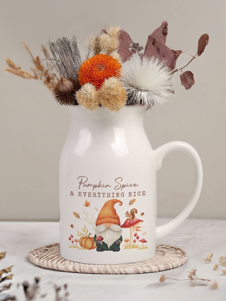 Personalised Autumn Gonk Flower Jug Vase by PMC - Image 2 of 3