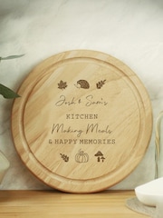 Personalised Autumn Wooden Chopping Board by PMC - Image 1 of 3