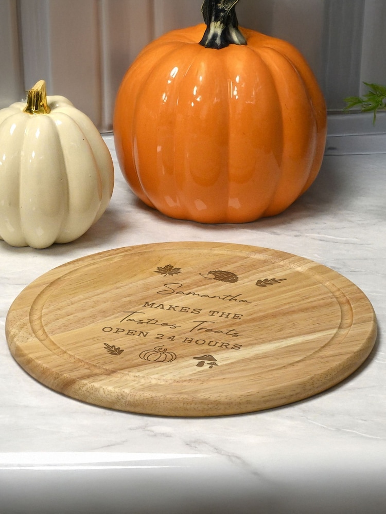 Personalised Autumn Wooden Chopping Board by PMC - Image 3 of 3