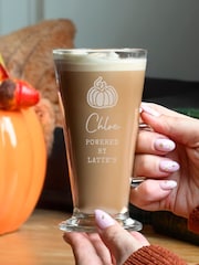 Personalised Pumpkin Latte Glass by PMC - Image 1 of 3