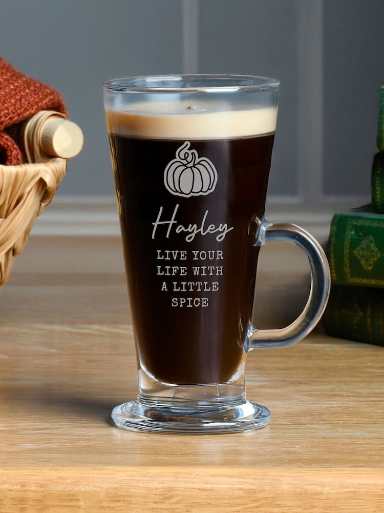 Personalised Pumpkin Latte Glass by PMC - Image 3 of 3 Personalised Pumpkin Latte Glass by PMC - Image 3 of 3