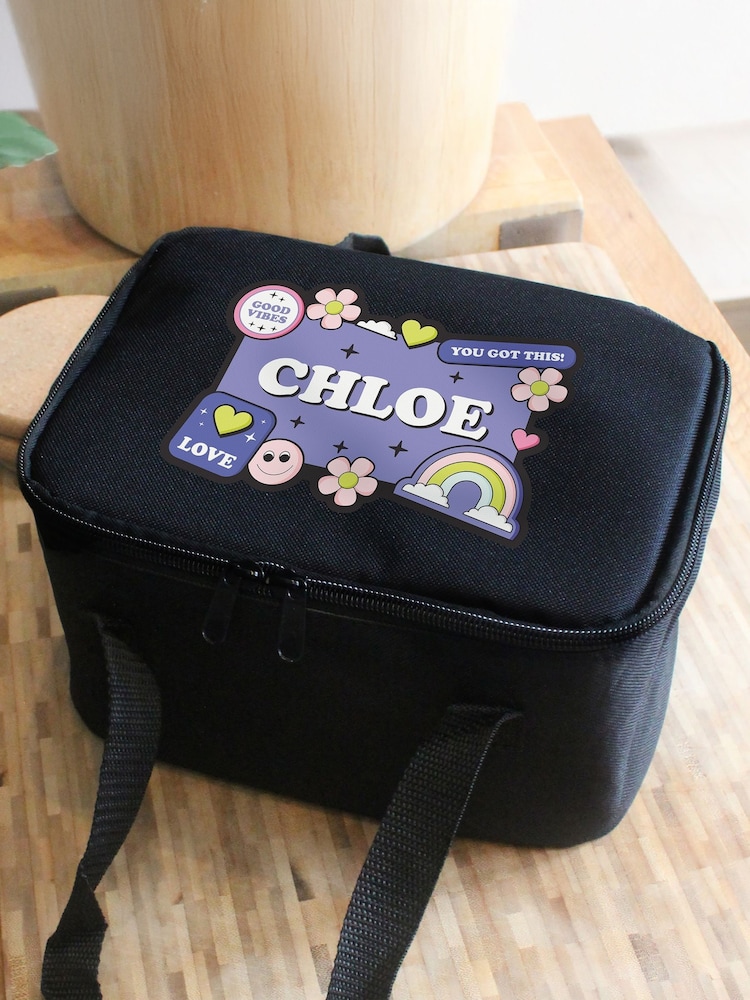 Personalised Good Vibes Lunch Bag by PMC - Image 1 of 3 Personalised Good Vibes Lunch Bag by PMC - Image 1 of 3