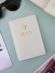 Personalised Gold Plane Passport Holder by PMC - Image 3 of 3