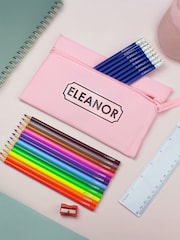 Pink Pencil Case with Personalised Pencils by PMC - Image 2 of 3