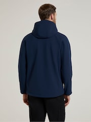 Mountain Warehouse Blue Exodus Mens Showerproof Softshell Coat Jacket - Image 3 of 4