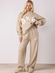 Gym King Oatmeal Marl Restore Knit Crew Neck Jumper - Image 5 of 8