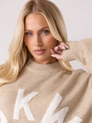 Gym King Oatmeal Marl Restore Knit Crew Neck Jumper - Image 6 of 8
