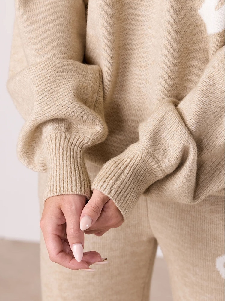 Gym King Oatmeal Marl Restore Knit Crew Neck Jumper - Image 8 of 8 Gym King Oatmeal Marl Restore Knit Crew Neck Jumper - Image 8 of 8