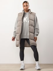 Gym King Grey Padded Longline Gilet - Image 1 of 4