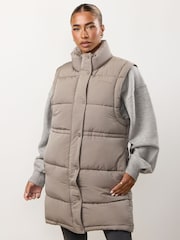 Gym King Grey Padded Longline Gilet - Image 2 of 4