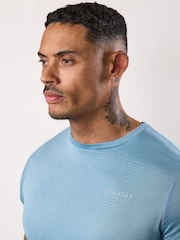 Gym King Blue Geometric Knit Linear T-Shirt - Image 4 of 4