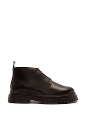 Off The Hook Black Hardrock Leather Lace-Up Chukka Ankle Boots - Image 2 of 6