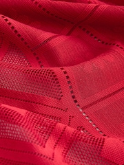 Red Lace V-Neck Poncho - Image 7 of 8