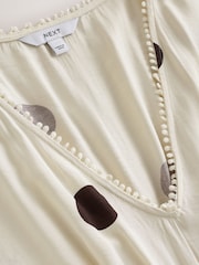 Black/White Polka Dot Printed Maxi Kaftan - Image 2 of 4