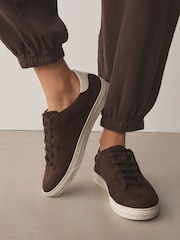 Chocolate Brown Forever Comfort® Leather Lace-Up Trainers - Image 3 of 9