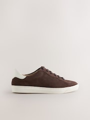 Chocolate Brown Forever Comfort® Leather Lace-Up Trainers - Image 7 of 9