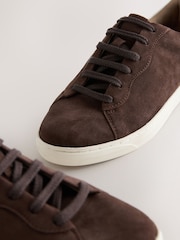 Chocolate Brown Forever Comfort® Leather Lace-Up Trainers - Image 8 of 9
