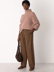 Whistles Pink Heavy Gauge Roll Neck Knit Jumper - Image 3 of 4