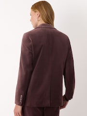 Whistles Brown Cotton Velvet Tailored Blazer - Image 2 of 4
