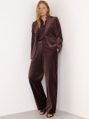 Whistles Brown Cotton Velvet Tailored Blazer - Image 4 of 4