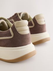 Chocolate Brown Forever Comfort® Panelled Retro Lace-Up Trainers - Image 8 of 8