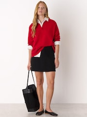 Whistles Red Wool Collar Neck Knit Jumper - Image 3 of 5
