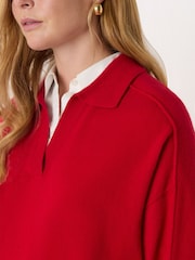 Whistles Red Wool Collar Neck Knit Jumper - Image 4 of 5