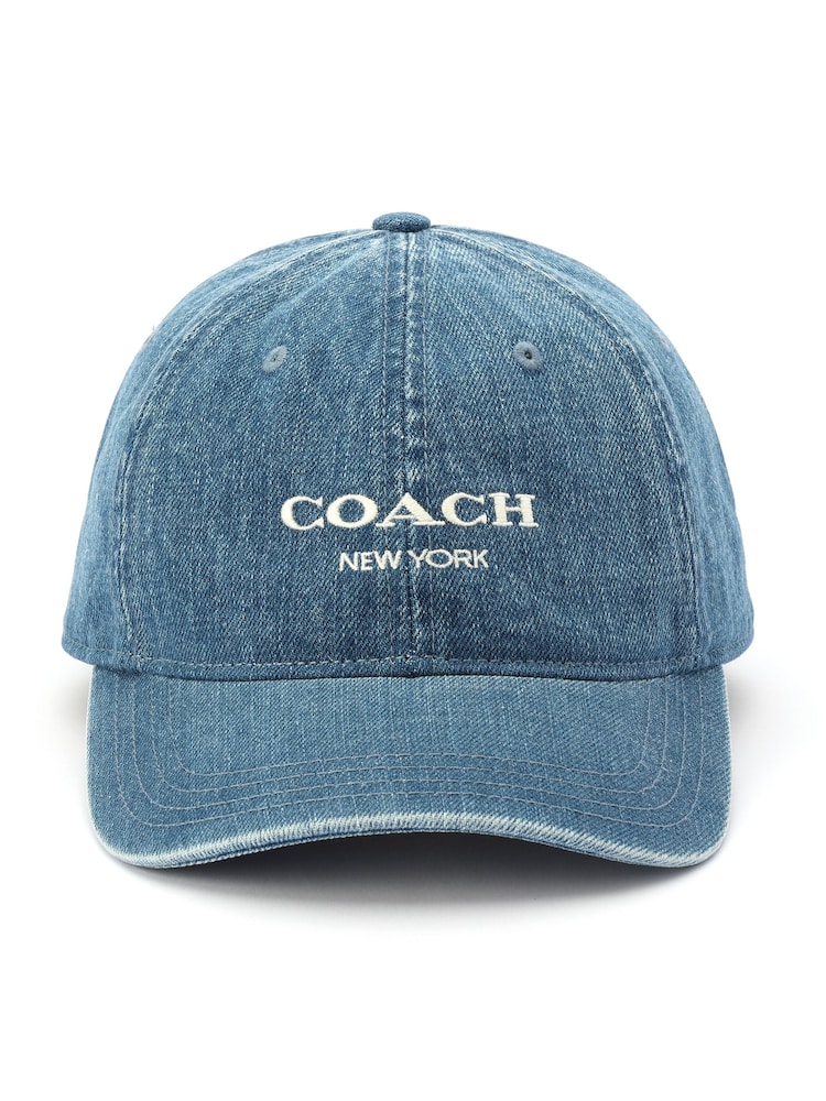 COACH Blue Denim Baseball Hat - Image 1 of 4 COACH Blue Denim Baseball Hat - Image 1 of 4