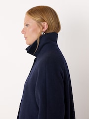 Whistles Blue Collar Detail Long Wool Coat - Image 4 of 4