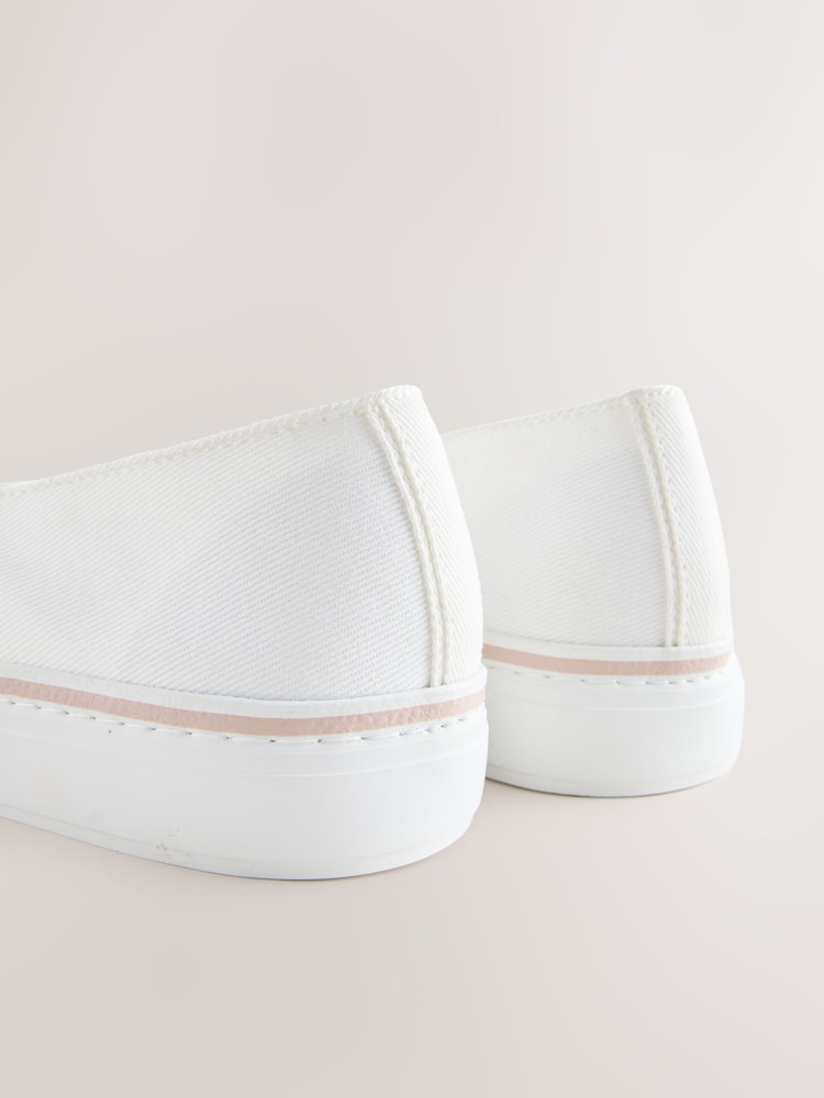 أبيض - Forever Comfort® Canvas Ballet Flats - Image 10 of 10